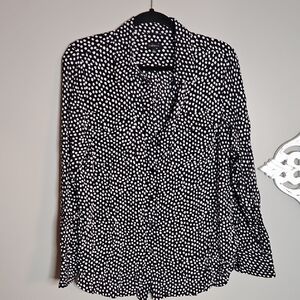 Talbots Black and White Polka Dot Top